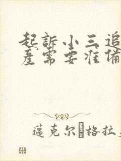 起诉小三追回财产需要准备什么资料