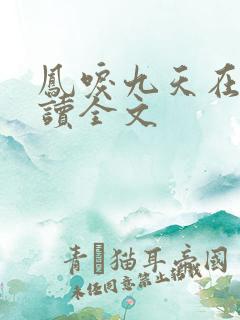 凤唳九天在线阅读全文