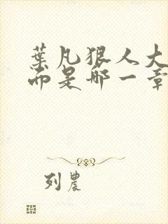 叶凡狠人大帝见面是哪一章