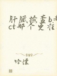 肝脏检查b超和ct哪个更准确