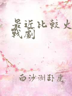 最近比较火的谍战剧