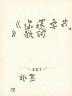 《你还要我怎样》歌词