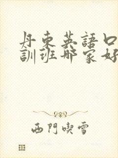 丹东英语口语培训班哪家好