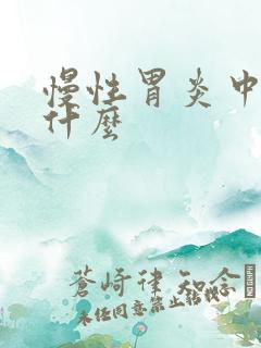 慢性胃炎中医称什么