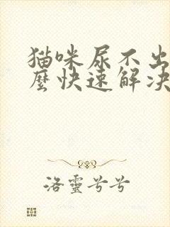 猫咪尿不出尿怎么快速解决小妙招