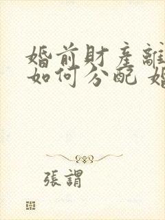 婚前财产离婚后如何分配 婚姻法规定