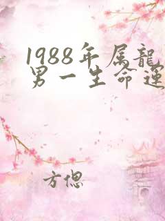 1988年属龙男一生命运如何