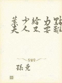 叶少给力点,少夫人又要离婚了