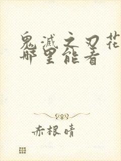 鬼灭之刃花街篇哪里能看