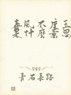 春风不度玉门关是什么意思呀