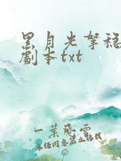 黑月光拿稳be剧本txt