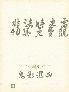 非法时光电视剧40集免费观看