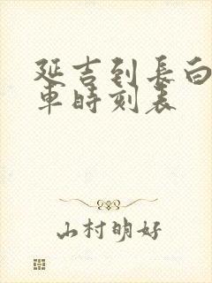 延吉到长白县客车时刻表