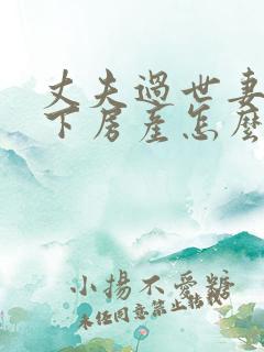 丈夫过世妻子名下房产怎么继承