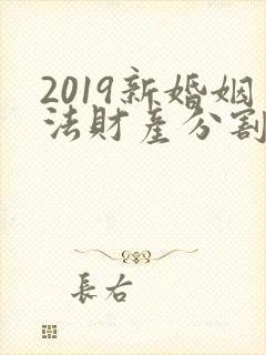 2019新婚姻法财产分割