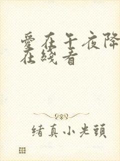 爱在午夜降临前在线看