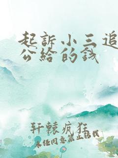 起诉小三追回老公给的钱