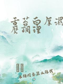 舌苔白厚湿热怎么调理