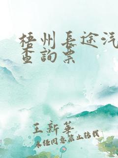 梧州长途汽车票查询票