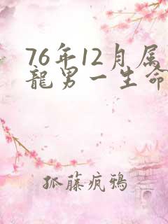 76年12月属龙男一生命运