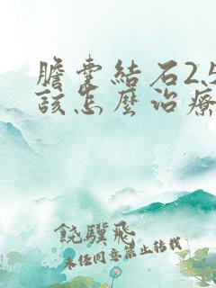 胆囊结石2.5该怎么治疗