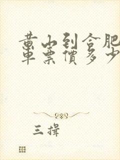 黄山到合肥大巴车票价多少1人