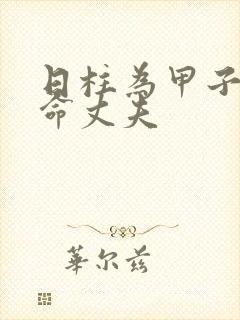 日柱为甲子的女命丈夫