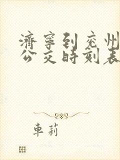 济宁到兖州城际公交时刻表