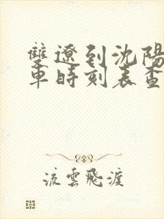 双辽到沈阳的客车时刻表查询