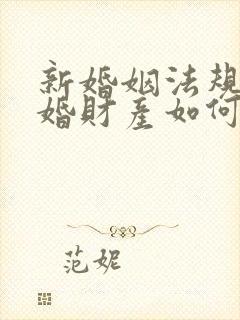 新婚姻法规定离婚财产如何分配