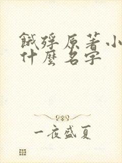 饿殍原著小说叫什么名字