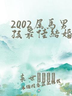 2002属马男孩最佳结婚年龄