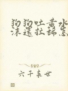 狗狗吐黄水带泡沫还拉稀怎么回事