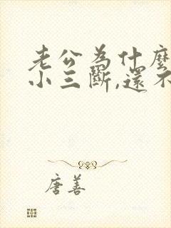 老公为什么不和小三断,还不和我离婚