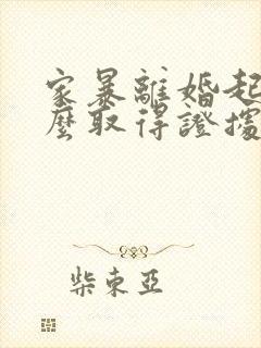 家暴离婚起诉怎么取得证据