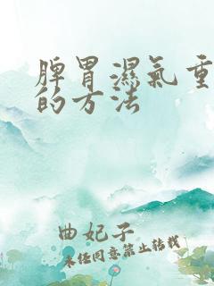 脾胃湿气重祛除的方法