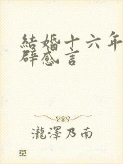 结婚十六年最精辟感言