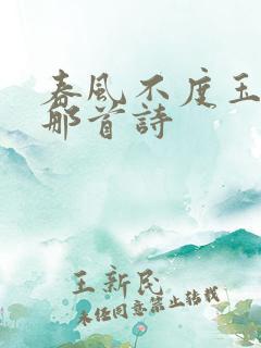 春风不度玉门关那首诗