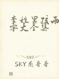 李姓男孩两字名字大全集