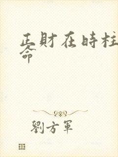 正财在时柱的男命