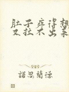 肚子疼得想拉屎又拉不出来怎么回事