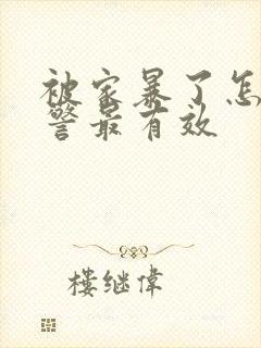 被家暴了怎么报警最有效