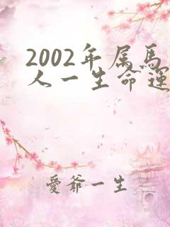 2002年属马人一生命运如何
