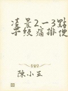 凌晨2一3点肚子绞痛排便困难