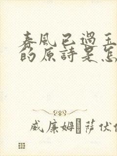 春风已过玉门关的原诗是怎样的?