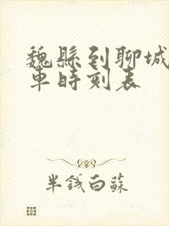 魏县到聊城的客车时刻表