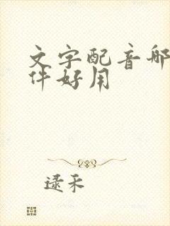 文字配音哪个软件好用