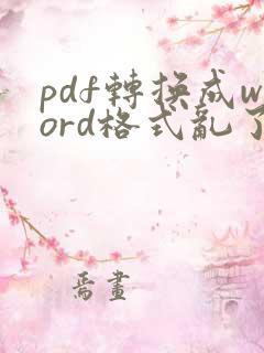 pdf转换成word格式乱了怎么调整