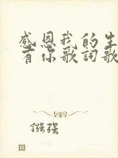 感恩我的生命中有你歌词歌谱