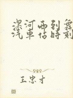 漯河西到舞阳的汽车站时刻表